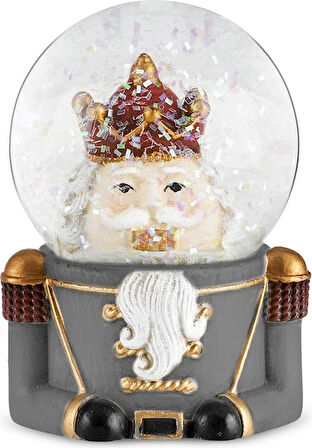 Karaca New Year Yılbaşı Nutcracker Kar Küresi 4,6 X 6,4 Cm Gri