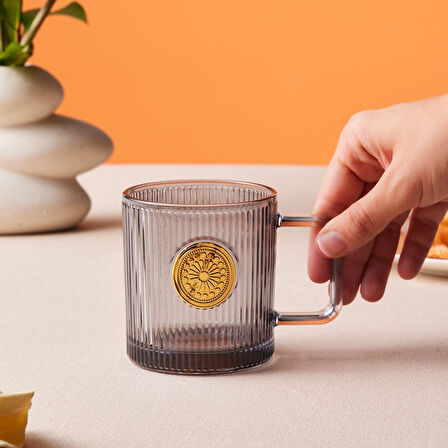 Karaca Madalyon Gri Mug 340 ML