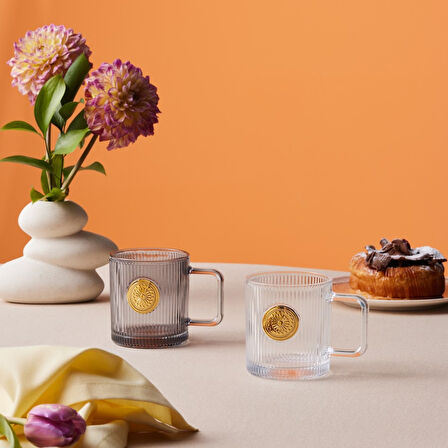 Karaca Madalyon Gri Mug 340 ML
