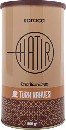 Karaca Hatır Orta Kavrulmuş Türk Kahvesi Teneke Kutu 500 gr