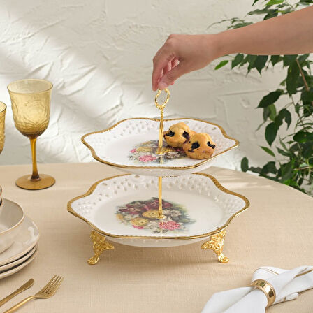 Karaca Home Karaca Crown Dekoratif Katlı Servislik 30 cm