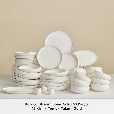 Karaca Stream Bone Astro 53 Parça 12 Kişilik Yemek Takımı Gold