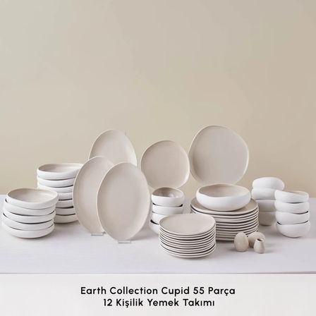 Karaca Red Carpet Earth Collection Cupid 55 Parça 12 Kişilik Yemek Takımı