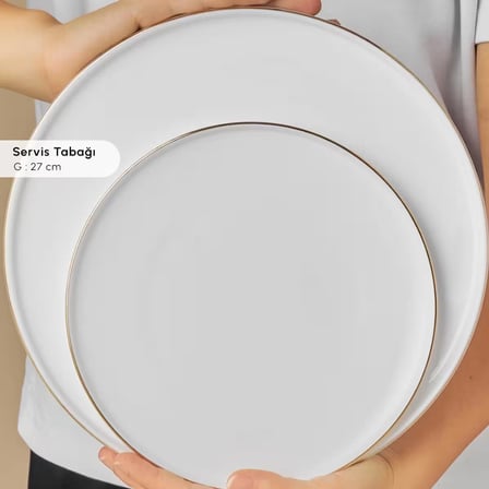 Karaca Fine Bone Meridian 55 Parça 12 Kişilik Yemek Takımı Gold