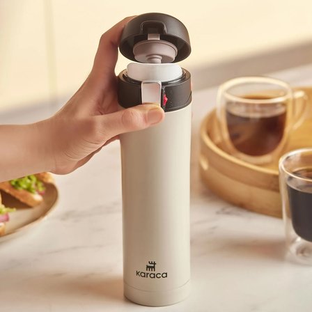 Karaca Pluton Çelik Sızdırmaz Termos Krem 450 ml