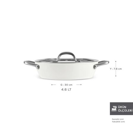 Karaca x Refika Swiss Crystal Creamy Metal Karnıyarık Tencere 30 cm