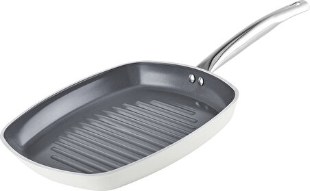Karaca x Refika Birgül Swiss Crystal Metal Kulplu Grill Tava 28 Cm Creamy
