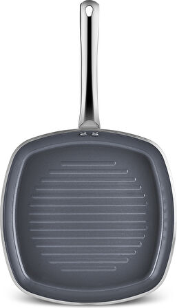 Karaca x Refika Birgül Swiss Crystal Metal Kulplu Grill Tava 28 Cm Creamy