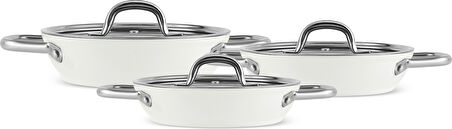 Karaca x Refika Birgül Swiss Crystal Metal Kulplu 6 Parça Sahan Set Creamy