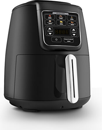 Karaca Air Pro Cook Köz Steel XL Çelik Hazneli Airfryer Black Silver 4 Litre 4 Kişilik