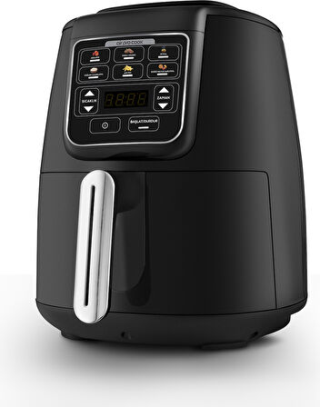 Karaca Air Pro Cook Köz Steel XL Çelik Hazneli Airfryer Black Silver 4 Litre 4 Kişilik