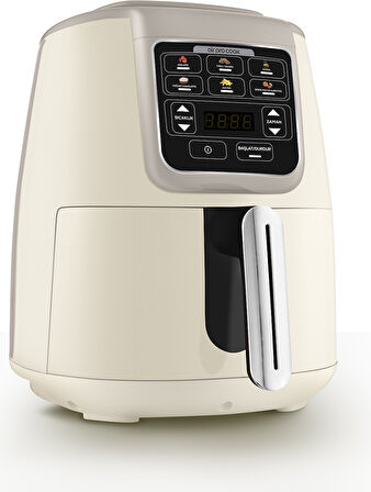 Karaca Air Pro Cook Köz Steel XL Çelik Hazneli Airfryer Iconic Beige  4 Litre 4 Kişilik