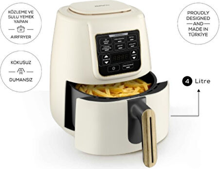 Karaca Air Pro Cook 3 in 1 XL Ev Yemeği, Közleme, Airfryer Wood Craft 4 Kişilik