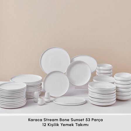 Karaca Red Carpet Collection Stream Bone Sunset 53 Parça 12 Kişilik Yemek Takımı Platin