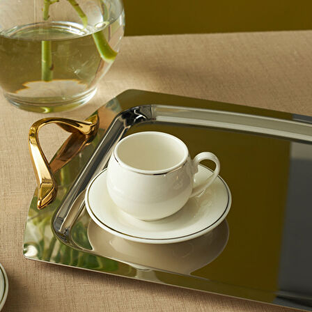 Karaca Adile 6 Kişilik Double Kahve / Çay Fincan Takımı 130 ml