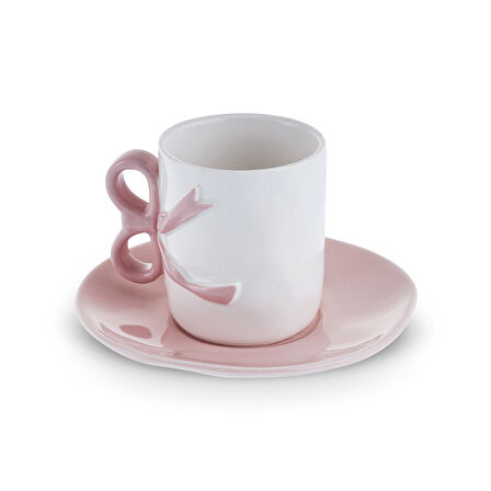 Karaca Ribbon 2 Kişilik Kahve Fincanı 110 ml Pembe
