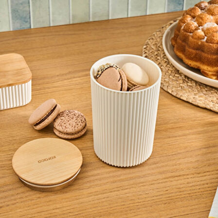 Karaca Massimo Kavanoz/Saklama Kabı 0,9 Lt Krem