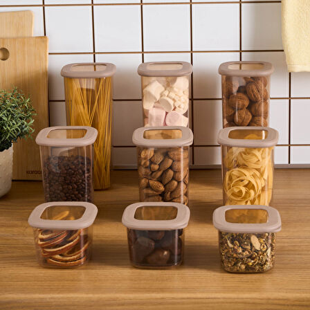 Karaca Rise 9'lu Saklama Kabı Kahverengi