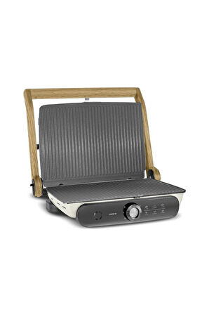 Karaca Gastro Grill Pro 2400W Izgara ve Tost Makinesi Wood Craft 6 Dilim Kapasiteli