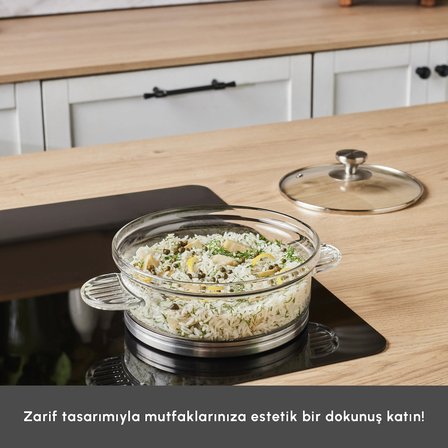 Karaca York Borosilikat Cam Tencere 20 cm