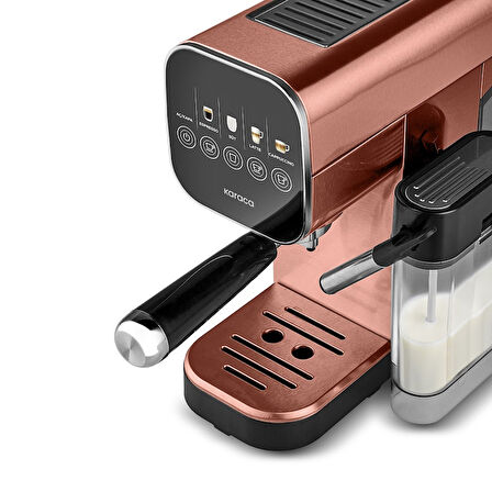 Karaca MyCaffe Barista S20 Entegre Süt Hazneli Otomatik Espresso ve Latte Makinesi Copper 900 ml 1360W