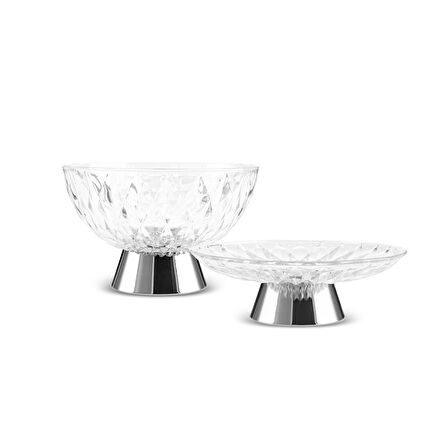 Karaca Samba 2'li Set Servislik ve Meyvelik Silver