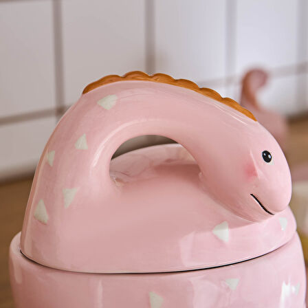 Karaca Dino Kapaklı Saklama Kabı Pembe