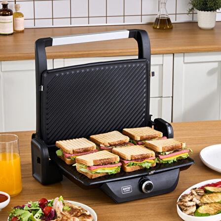 Karaca Gastro Classic Izgara ve Tost Makinesi Matte Black 6 Dilim Kapasiteli