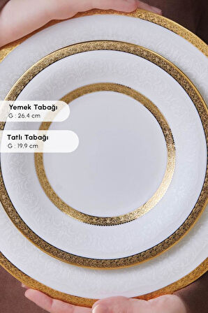 Royal Bone Victoria 55 Parça 12 Kişilik Yemek Takımı Gold