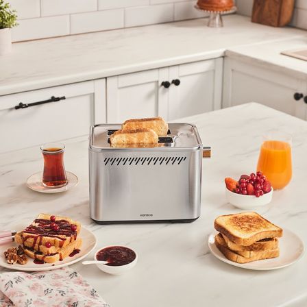 Karaca Color Touch 950W Renkli Dijital Ekranlı Inox Ekmek Kızartma Makinesi