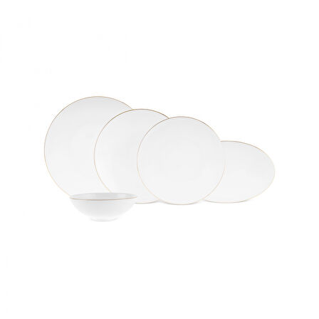 Karaca Fine Pearl Extra Chanak 55 Parça 12 Kişilik Yemek Takımı Gold