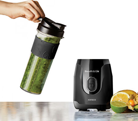 Karaca Blendfit ve Go Duo Çift Hazneli Personal Kişisel Smoothie Blender Black