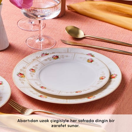 Karaca Forever Bone Reya 24 Parça 6 Kişilik Yemek Takımı