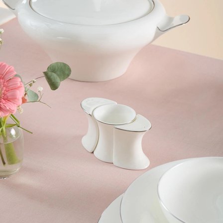 Karaca Fine Pearl Extra Argento Platin 55 Parça 12 Kişilik Yemek Takımı