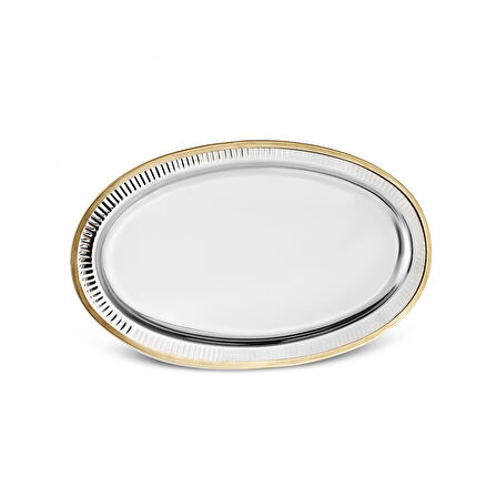 Karaca Ring Dekoratif Gold Tepsi 39x23 cm