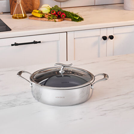 Karaca Plasma Steel 316+ 3Ply Karnıyarık Tencere 26 cm