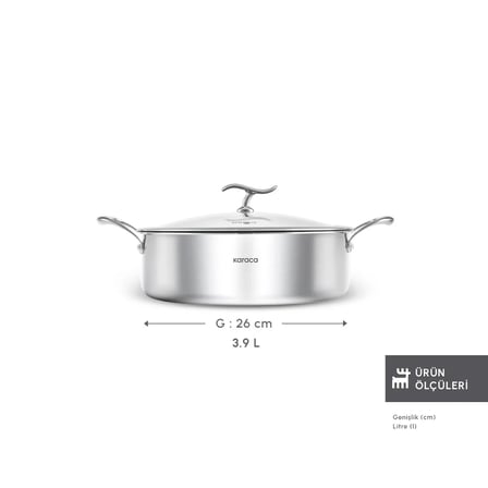 Karaca Plasma Steel 316+ 3Ply Karnıyarık Tencere 30 cm