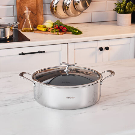 Karaca Plasma Steel 316+ 3Ply Karnıyarık Tencere 30 cm