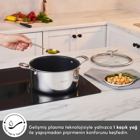 Karaca Plasma Steel 316+ 3Ply Tencere 20 cm