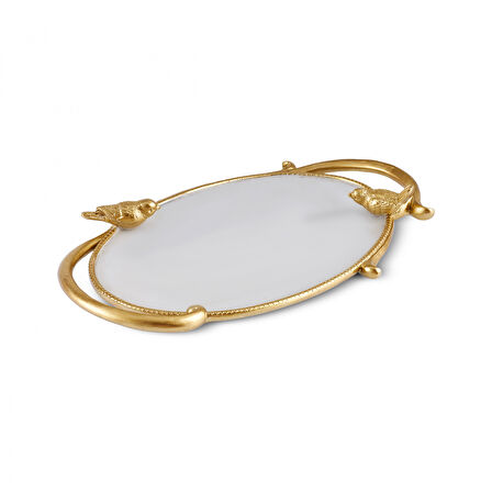 Karaca Doris Dekoratif Tepsi Gold 24x17x4 cm