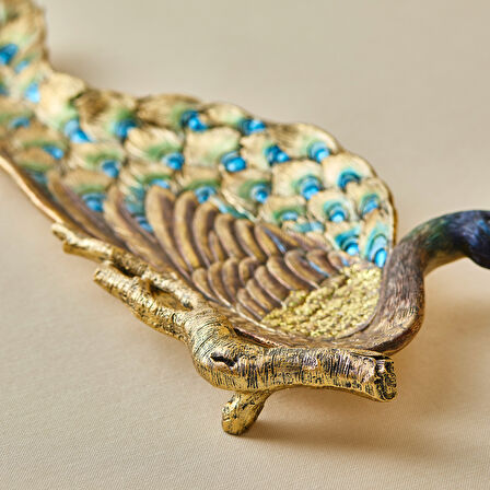 Karaca Peacock Dekoratif Obje 42x21,2x5 cm