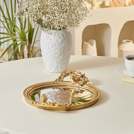 Karaca Vilma Dekoratif Tepsi Gold 36x26x4,5 cm