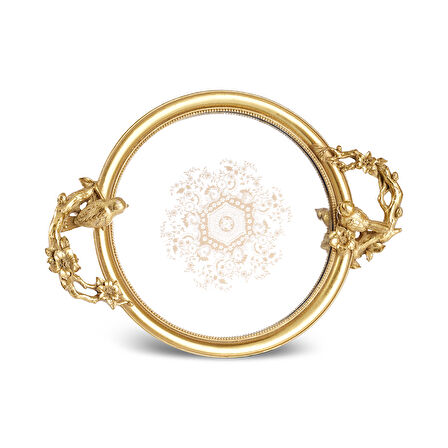 Karaca Vilma Dekoratif Tepsi Gold 36x26x4,5 cm
