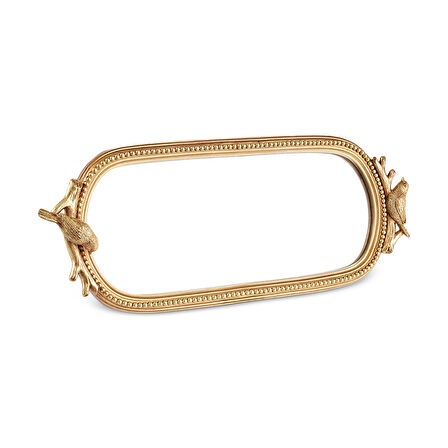 Karaca Lenora Dekoratif Gold Tepsi 17x13,5x41 cm