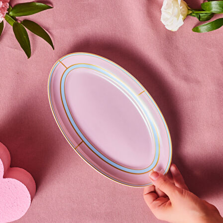 Karaca Talya Kayık Tabak 25 Cm Pembe