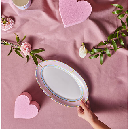 Karaca Talya Kayık Tabak 30 Cm Pembe