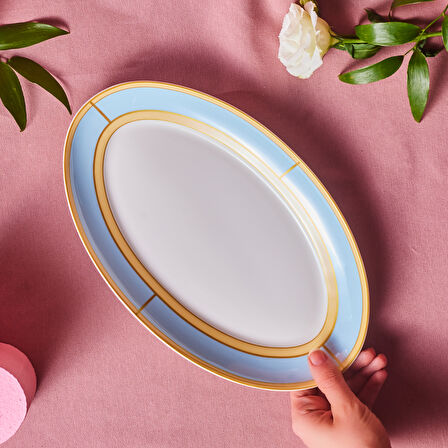 Karaca Talya Kayık Tabak 30 Cm Mavi