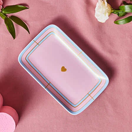Karaca Talya Dikdörtgen Kayık Tabak 25 Cm Pembe