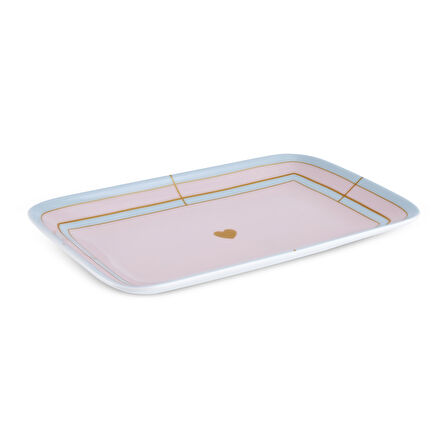 Karaca Talya Dikdörtgen Kayık Tabak 25 Cm Pembe