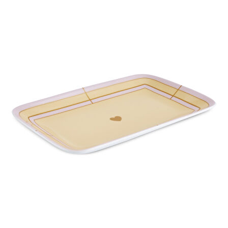 Karaca Talya Dikdörtgen Kayık Tabak 25 Cm Sarı
